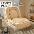 [LEVE 2 PAGUE 1] Sofá Cama Algodão Retrátil 5 em 1 + BRINDE: Almofadas Cushion