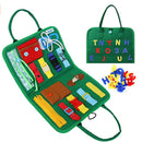 Busy Board Montessori Portátil – Placa Sensorial Dobrável para Aprendizado e Coordenação Motora