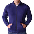 Cardigan Masculino em Tricot com Zíper Frontal e Bolsos