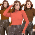 Kit com 3 Blusas de Frio Feminina em Tricô com Gola Alta
