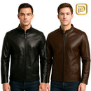 [PAGUE 1 LEVE 2] Jaqueta Masculina Hermes em Couro Legíitmo + BRINDES: Cinto, Carteira e Relógio