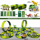 Pista Elétrica Infantil com Dinossauros – Brinquedo Educativo de Montar com Carros, Loopings e Acessórios Interativos