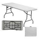 Mesa Dobrável Tipo Maleta Prática e Durável 180x60cm — Portátil, Resistente, Fácil de Montar e Guardar